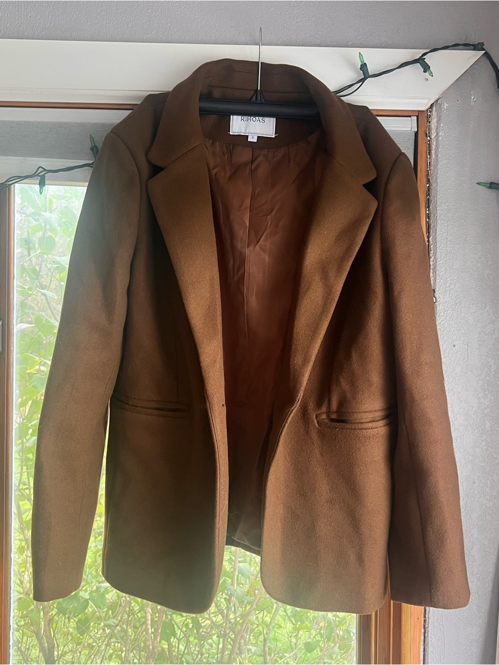 RIHOAS Women's Brown Blazer Jacket